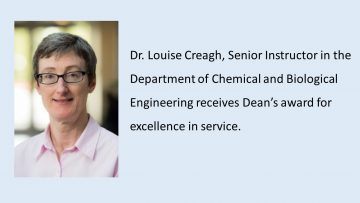 Dr. Louise Creagh receives Dean’s award for excellence in service