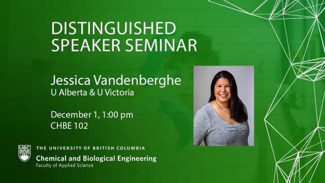 Distinguished Speaker Seminar Dec 1 – Jessica Vandenberghe