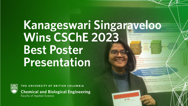 CHBE Student Wins CSChE 2023 Best Poster Presentation