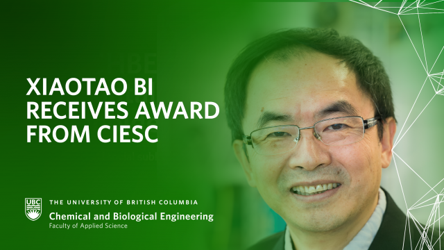 Dr. Xiaotao Bi Receives Award Presented by the Engineering Thermochemistry Division in CIESC