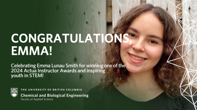 Emma Lunau Smith Wins a 2024 Actua Instructor Award