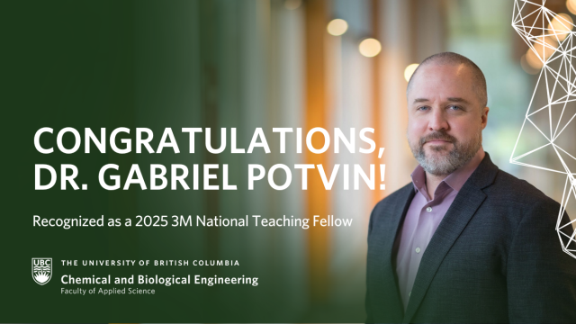 Dr. Gabriel Potvin named a 2025 3M National Teaching Fellow